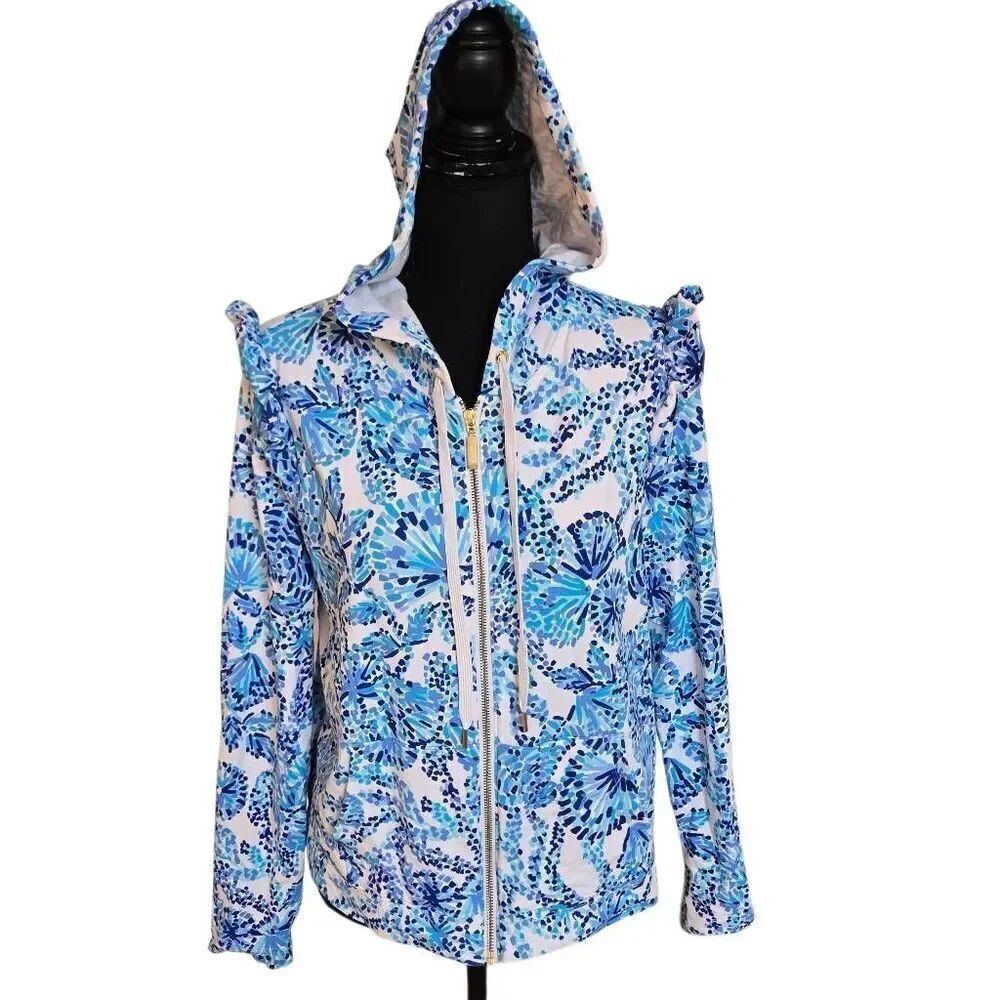 Lilly Pulitzer Womens Audrey Zip Up Hoodie Long Sleeve Jacket Medium